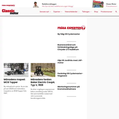 Classic Motor startsida 2024