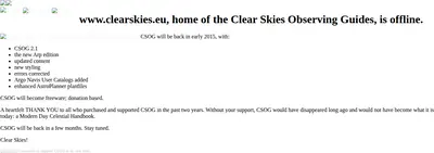 Clear Skies startsida 2015
