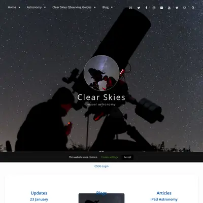 Clear Skies startsida 2022