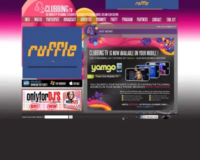 Clubbing TV startsida 2010