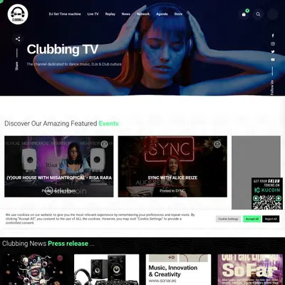 Clubbing TV startsida 2024