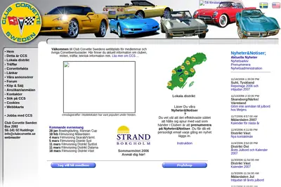 Corvette Magasinet startsida 2006