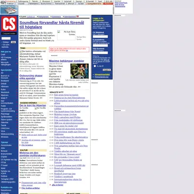 Computer Sweden startsida 2002