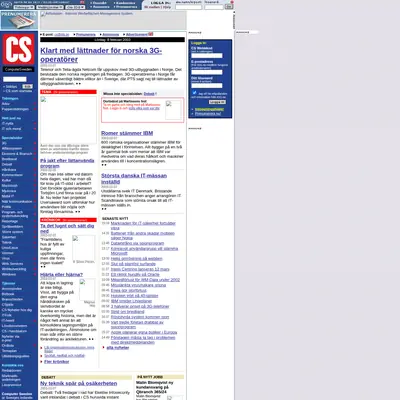 Computer Sweden startsida 2003