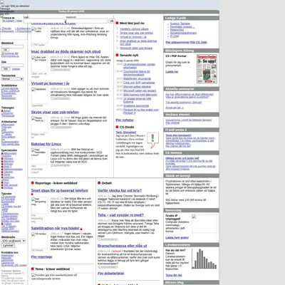 Computer Sweden startsida 2005