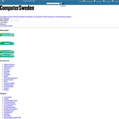 Computer Sweden startsida 2008
