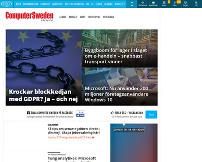 Computer Sweden startsida 2018