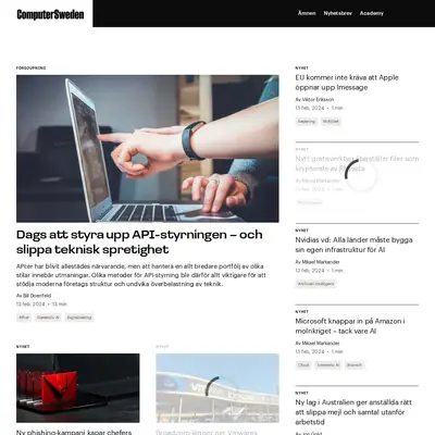Computer Sweden startsida 2024