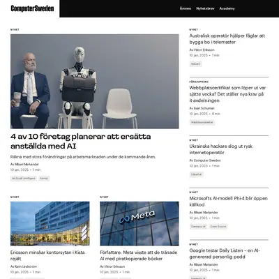 Computer Sweden startsida 2025