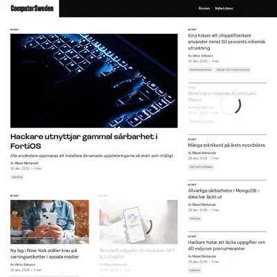 Computer Sweden startsida 2026