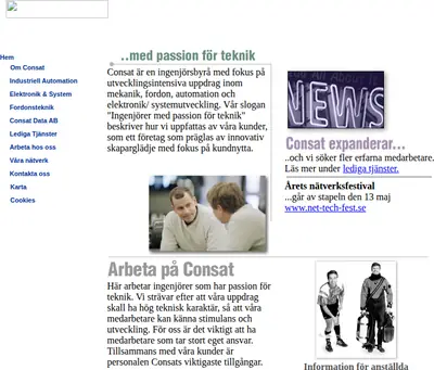 www.consat.se startsida 2004