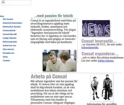 www.consat.se startsida 2005