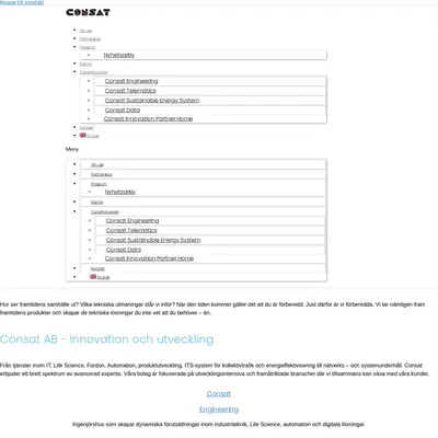 www.consat.se startsida 2023