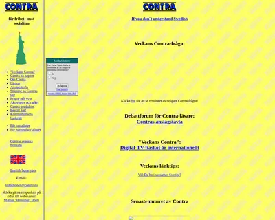 Contra startsida 2002
