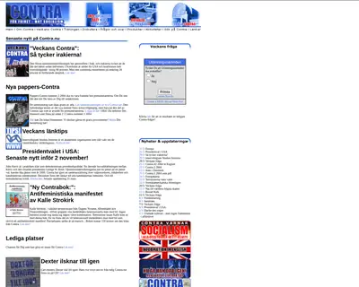 Contra startsida 2004