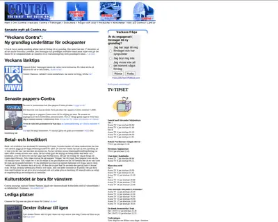 Contra startsida 2009