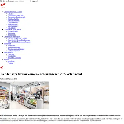 Convenience Stores News startsida 2022