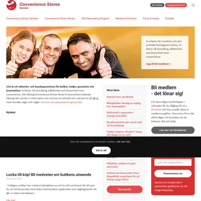 Convenience Stores News startsida 2023