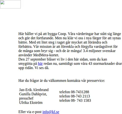 Coop Mersmak startsida 2001