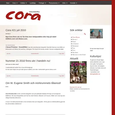 CORA startsida 2010