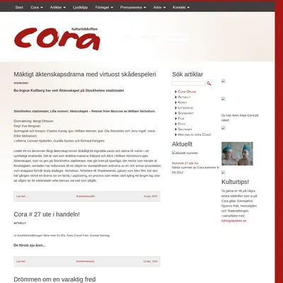 CORA startsida 2012