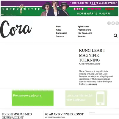CORA startsida 2016