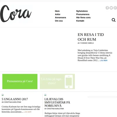 CORA startsida 2018