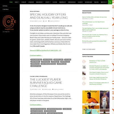 CORE MAGAZINE startsida 2024
