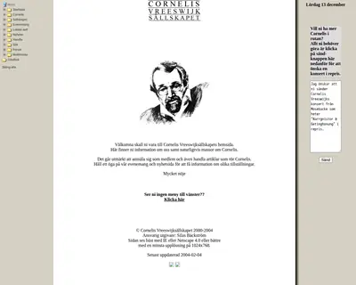 Cornelis Bladet startsida 2004