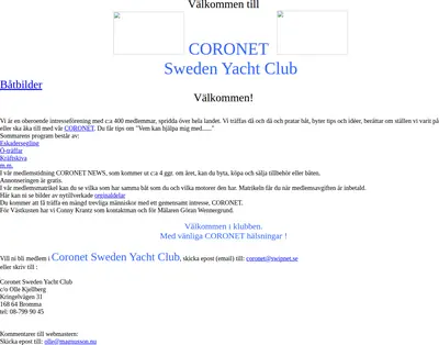 Coronet News startsida 2000