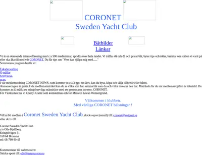 Coronet News startsida 2001