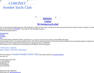 Coronet News startsida 2002
