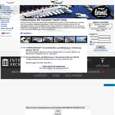 Coronet News startsida 2009
