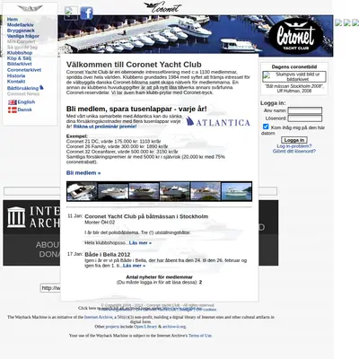 Coronet News startsida 2012