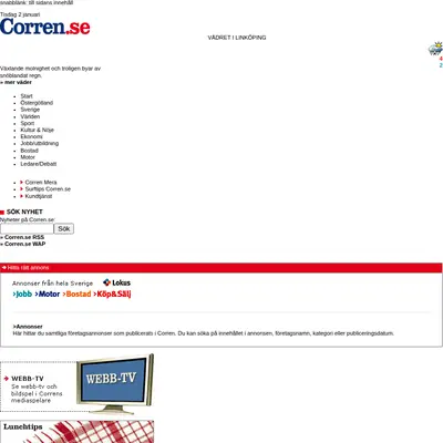 corren.se startsida 2007