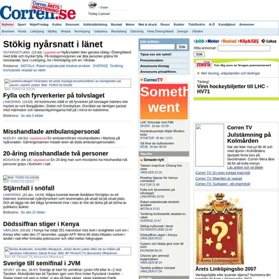 corren.se startsida 2008