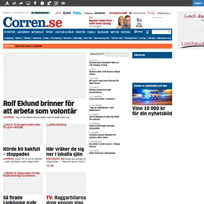 corren.se startsida 2019