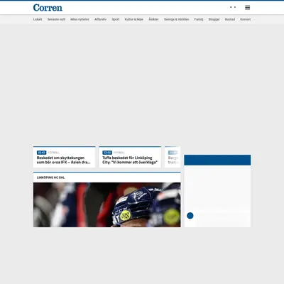 corren.se startsida 2022