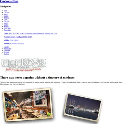cuckoosnest.se startsida 2015