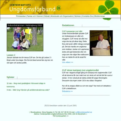 Bladet - Grön Ungdoms Tidsskrift startsida 2002