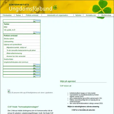 Bladet - Grön Ungdoms Tidsskrift startsida 2003