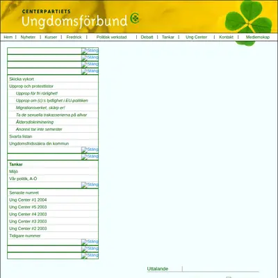 Bladet - Grön Ungdoms Tidsskrift startsida 2004