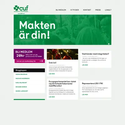 Bladet - Grön Ungdoms Tidsskrift startsida 2012