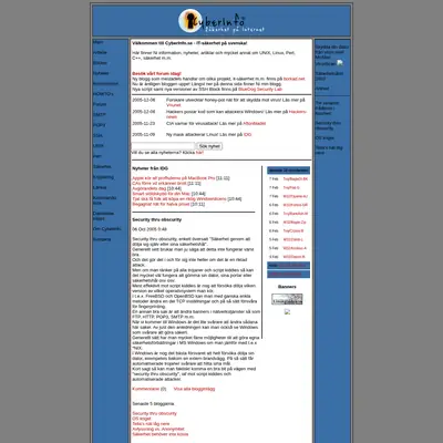 CyberInfo Sverige www.cyberinfo.se startsida 2006