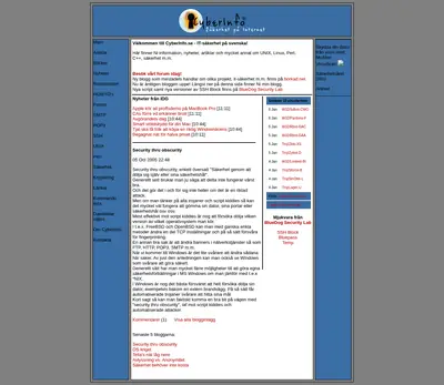 CyberInfo Sverige www.cyberinfo.se startsida 2007