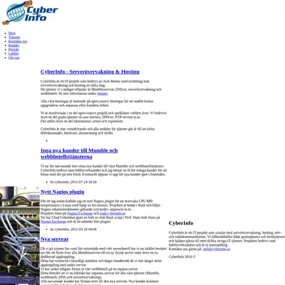 CyberInfo Sverige www.cyberinfo.se startsida 2011