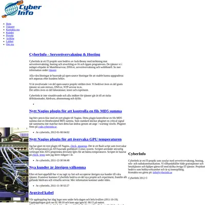 CyberInfo Sverige www.cyberinfo.se startsida 2012