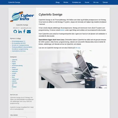 CyberInfo Sverige www.cyberinfo.se startsida 2018
