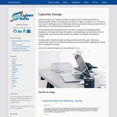 CyberInfo Sverige www.cyberinfo.se startsida 2019