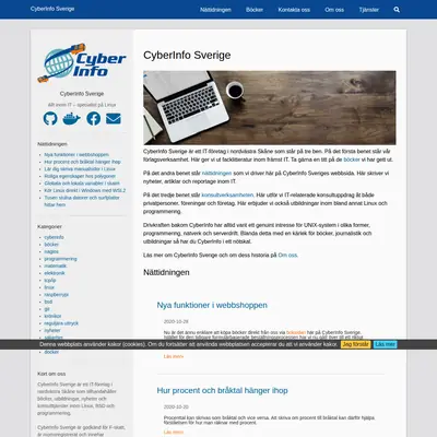 CyberInfo Sverige www.cyberinfo.se startsida 2021
